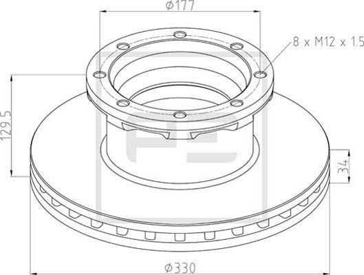 PE AUTOMOTIVE Bremžu diski 016.670-00A